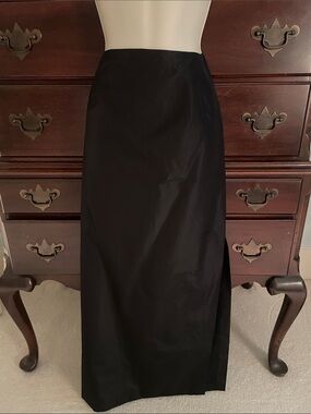 Vintage Cheta B black silk long straight skirt sz 4